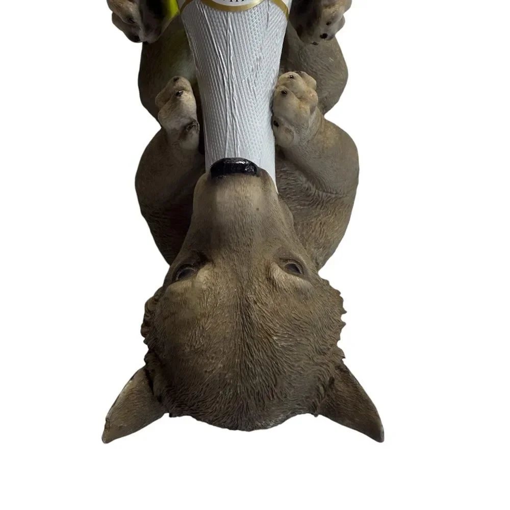 Wolf Pup Wine Bottle Holder Resin 2012 DWK